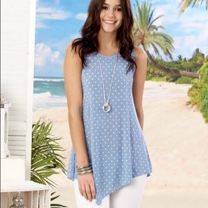 NWT Women's V-Bottom Polka Dot Tank Top Sz.Medium
